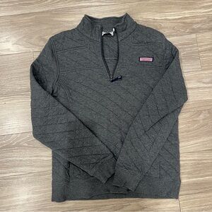 Vineyard Vines Charcoal Zip-Up Sweater